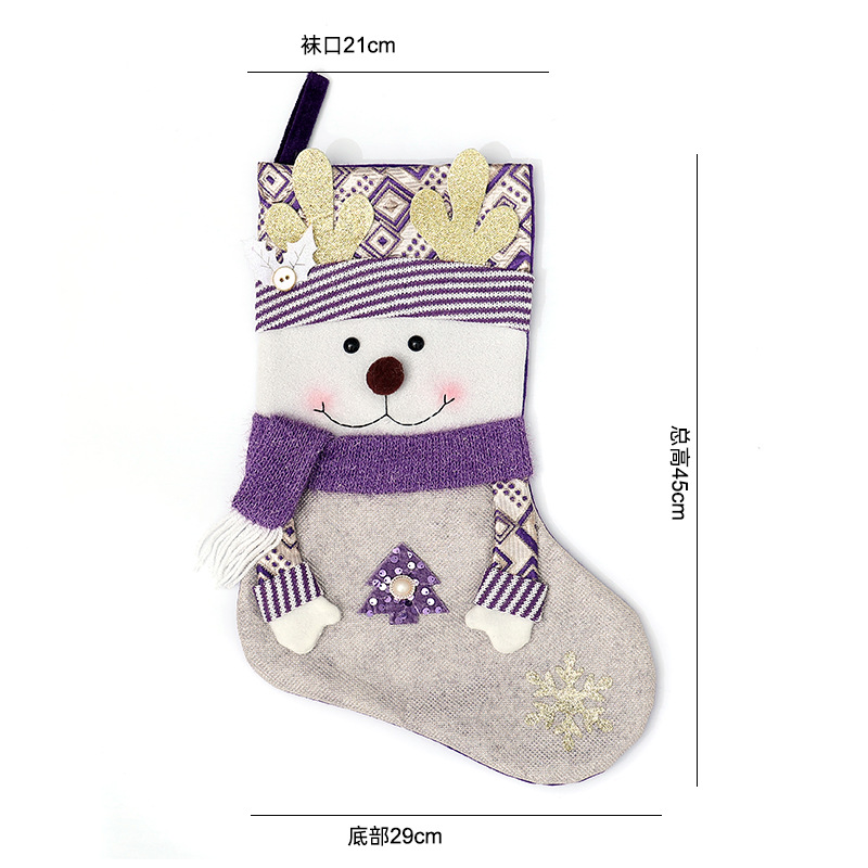 Calcetines de Navidad transfronterizos calcetines de regalo para niños colgantes de árbol de Navidad bolsas de caramelo decoración colgantes de decoración para el hogar de Navidad image 36