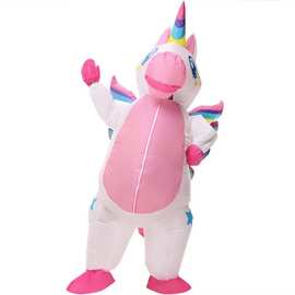 跨境专供全身充气天马独角兽道具人偶派对可爱舞台演出服装