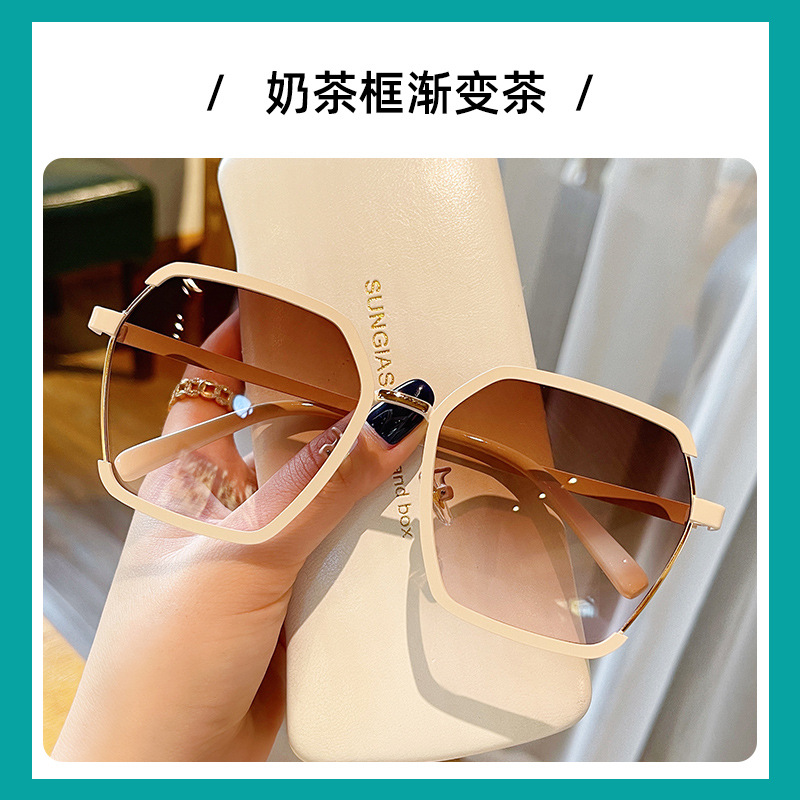 23 Net Red new high-end fashion sunglasses wholesale high-end sense ins big face slimming UV-proof sunglasses women