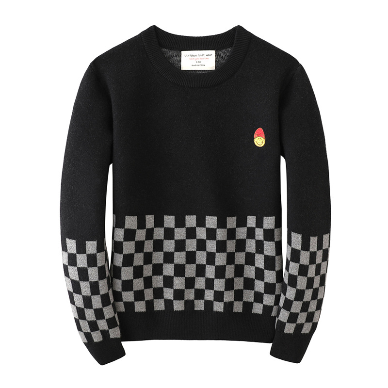 Ropa de otoño e invierno para niños 2022 nuevo suéter de fondo para niños suéter de niño mediano y grande engrosado jacquard abrigo suéter de niño