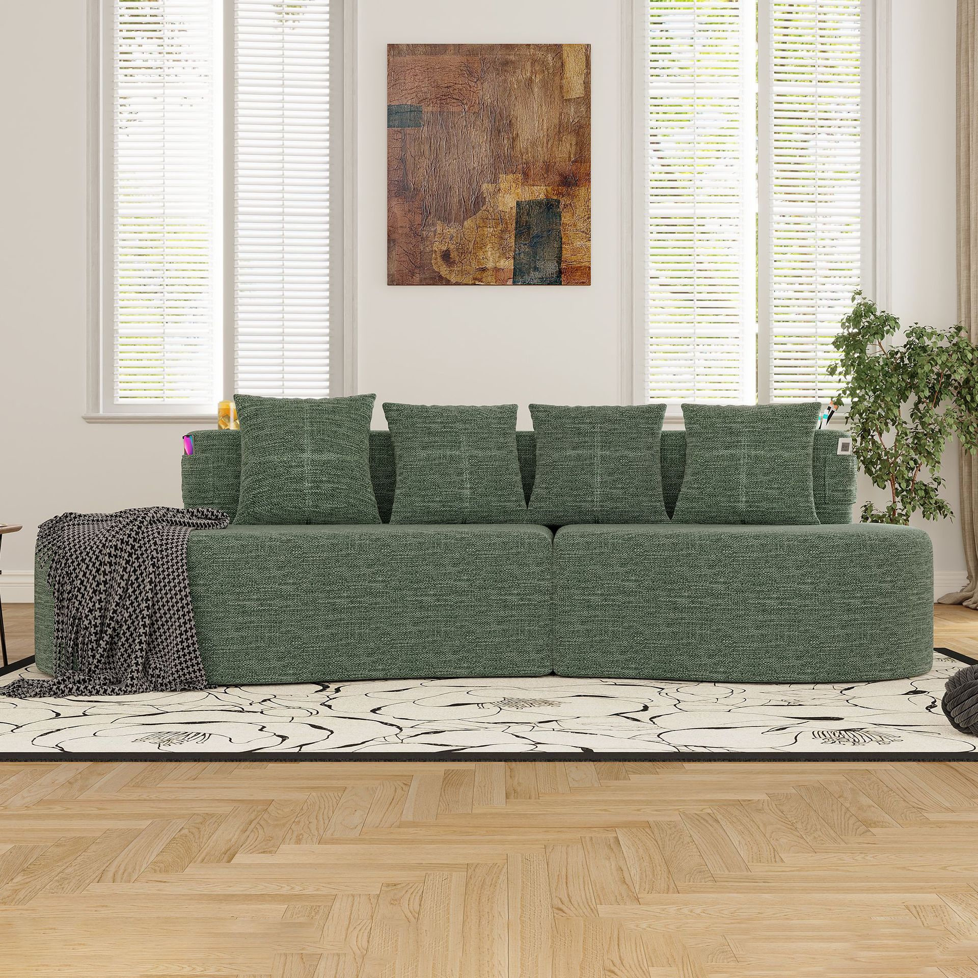 Nordic Light Luxury Cream Living Free Combination Sofá de tela recta Italiano Minimal Casual Recepción Doble