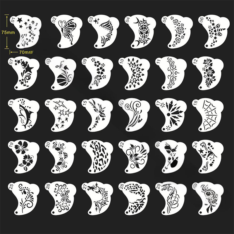 Plastic universal painted template for face for children and adults