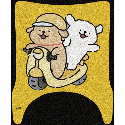 Maodou Cute Cartoon Foot Mats, Electric vehicle foot mat - yellow-wind-up-dog