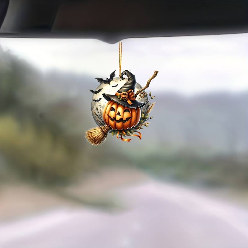 Halloween nuevo mago calabaza festival colgante acrílico plano transfronterizo automóvil espejo retrovisor interior colgante