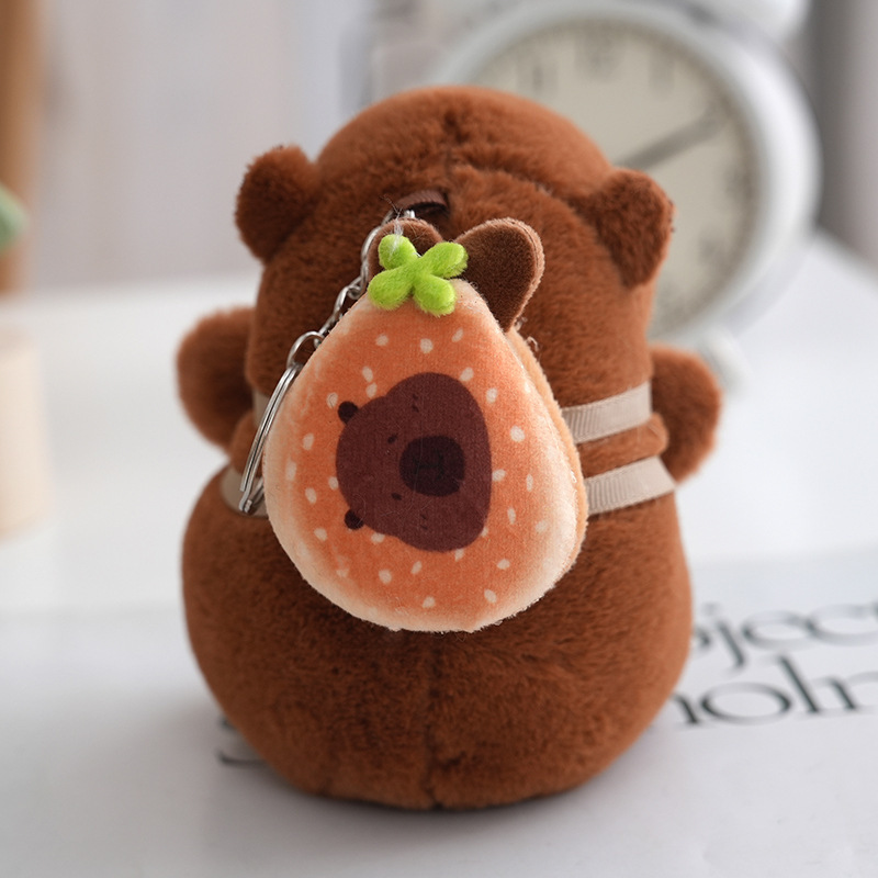 カピバラぬいぐるみハンバーガークッキーカピバラ人形キーホルダーバックパックペンダントぬいぐるみペンダント卸売|undefined