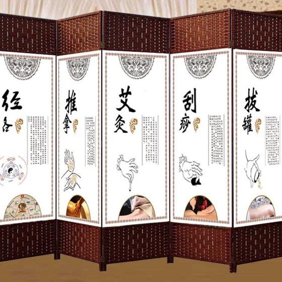 Screen Partition Living Room 2025 New Style Curtain Flat Wind Foldableing Removable Traditional Chinese Medicine Health Center Club Beauty Salon
