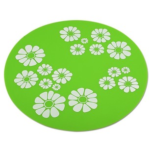 圓形印花防水硅膠餐墊寵物飲水機墊直徑33cm寵物餐墊