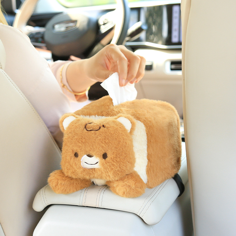 Hanging Tissue Holder – Che Zai Ka Tong Zhi Jin He / Zhi Jin Tao Car tissue box/set - bread-brown-bear-armrest-tissue-box
