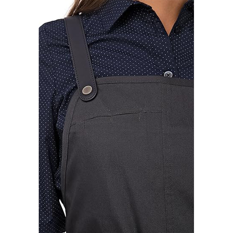 Nuevo delantal de algodón de twill transfronterizo de moda coreana dos bolsillos de hebilla de cinturón barista delantal de ropa de trabajo