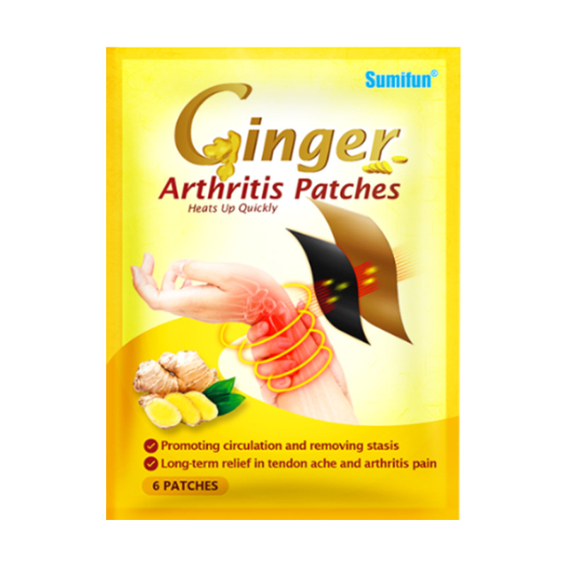 6 Stück, Sumifun Ingwer-Gelenk-Sehnenscheiden-Patch, schwarze Salbe, selbsterhitzendes Pflaster K06701 K0701_voghion.com