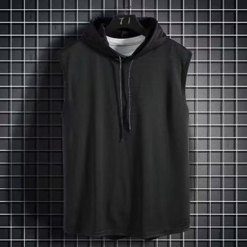 Standard fashionable backless vest with temperament, trendy, lazy men's youth popular fashion hooded (non-removable)