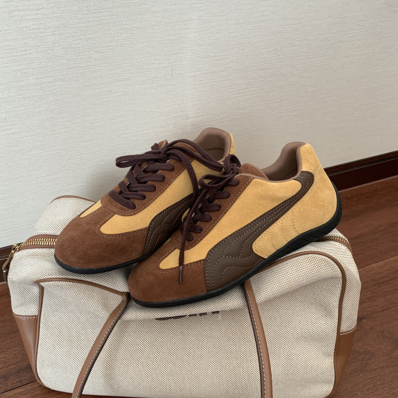 [Su Yinjia] blogger coreano ~ retro cordones de cuero zapatos casuales de baja altura zapatos de entrenamiento de mujeres zapatos de carreras Gump