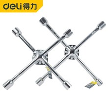 得力轮胎扳手汽车装卸十字省劲加长拆卸换轮毂扳维修套筒换胎工具