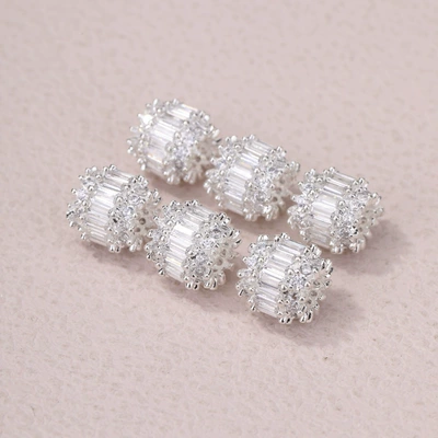 bucket beads diy wheel | Zərgərlik ara hissələri - no-7-silver-white-zircon-transfer-beads