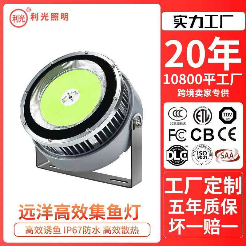跨境户外防水LED诱鱼灯 聚鱼集鱼灯青光船用筏钓海钓引鱼捕鱼灯