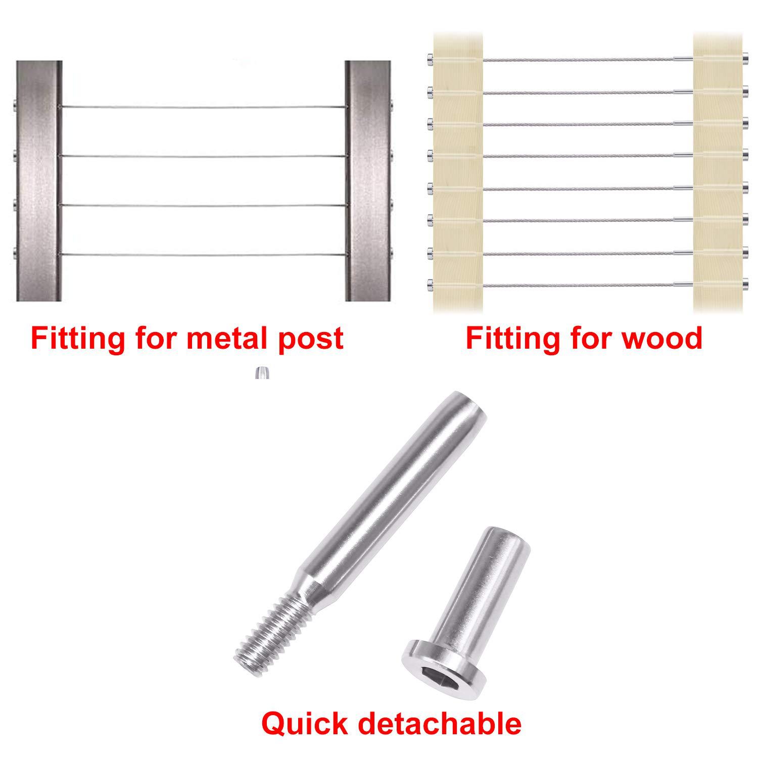 不锈钢316波波头钢丝绳连接器配件