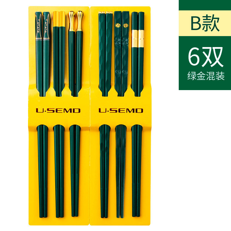 Verde oscuro palillos simples 6 pares