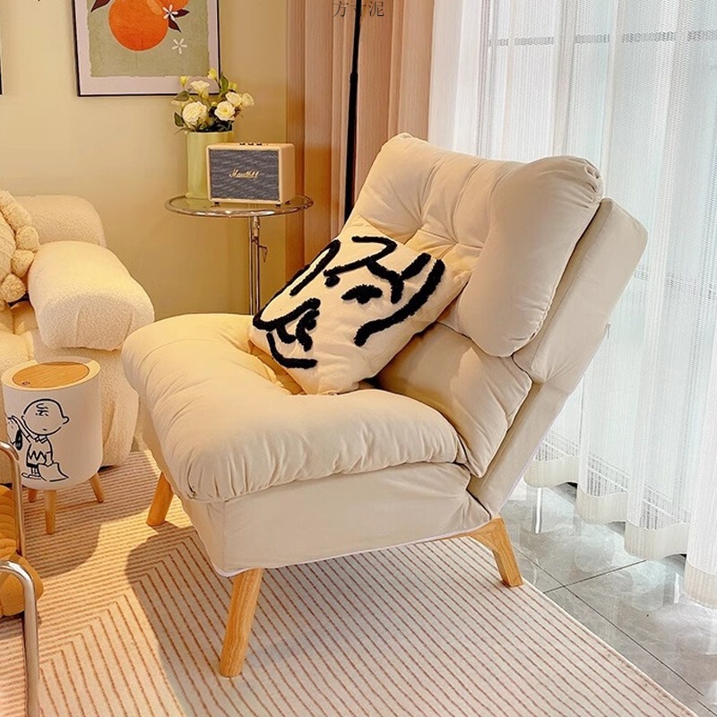 Lazy sofa balcony recliner bedroom single small sofa chair home leisure reclining small foldable backrest seat