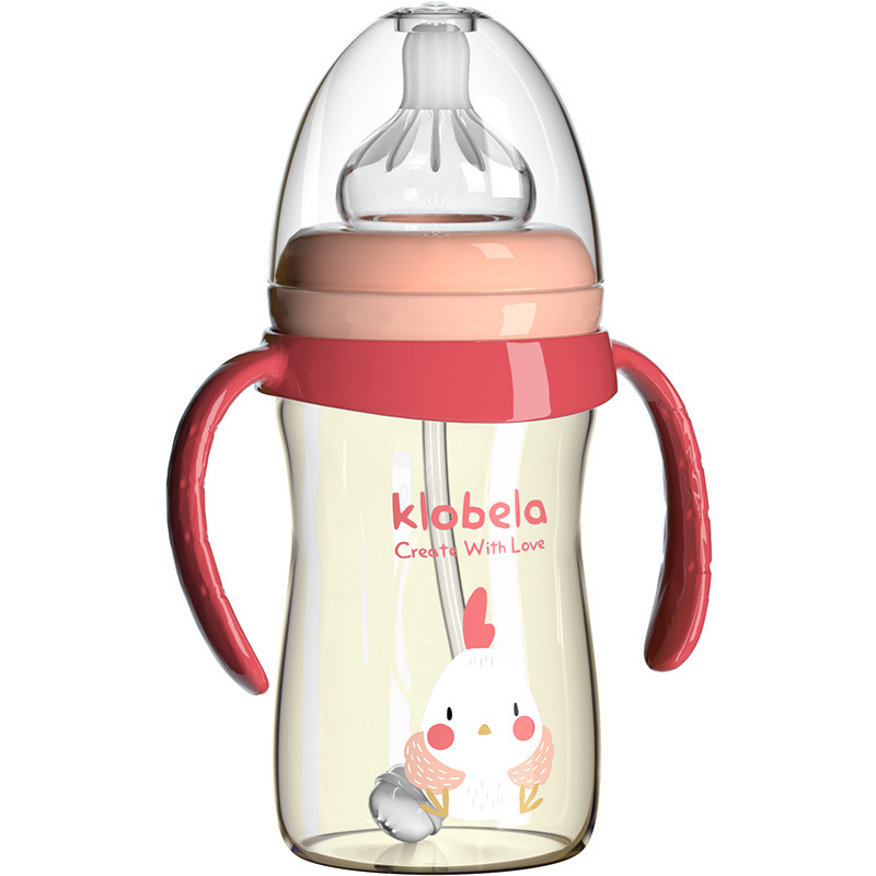 Corabella wide-caliber feeding bottle for older babies over 1 year old ppsu drop-resistant brand anti-inflation gas belt straw