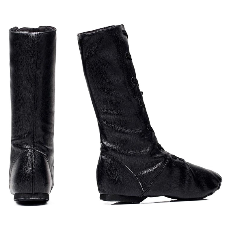 Suministro directo de fábrica zapatos de baile para niños zapatos de baile de Jazz de Pu de fondo suave zapatos de baile de Ballet para adultos de cuero negro al por mayor