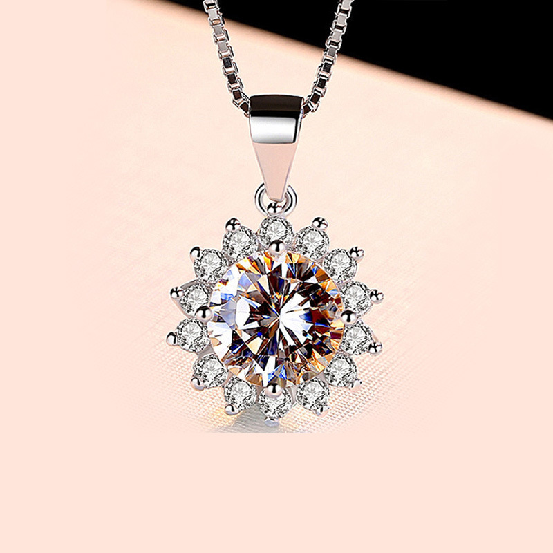 Collier tournesol X14 2 carats [avec chaîne]