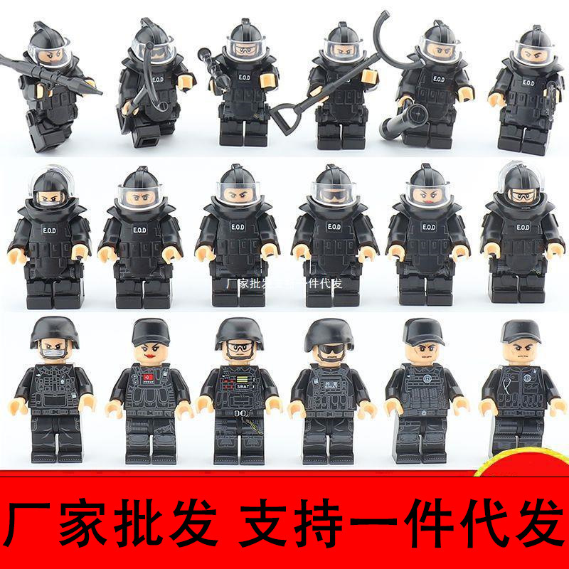 [manufacturers Wholesale] Chinese Building Blocks Military Figures Boys Assembled Police Special Forces Army Small Doll Soldier