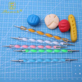 厂家5支软陶压痕笔陶艺圆头双头点钻笔diy泥塑粘土工具套装亚克力