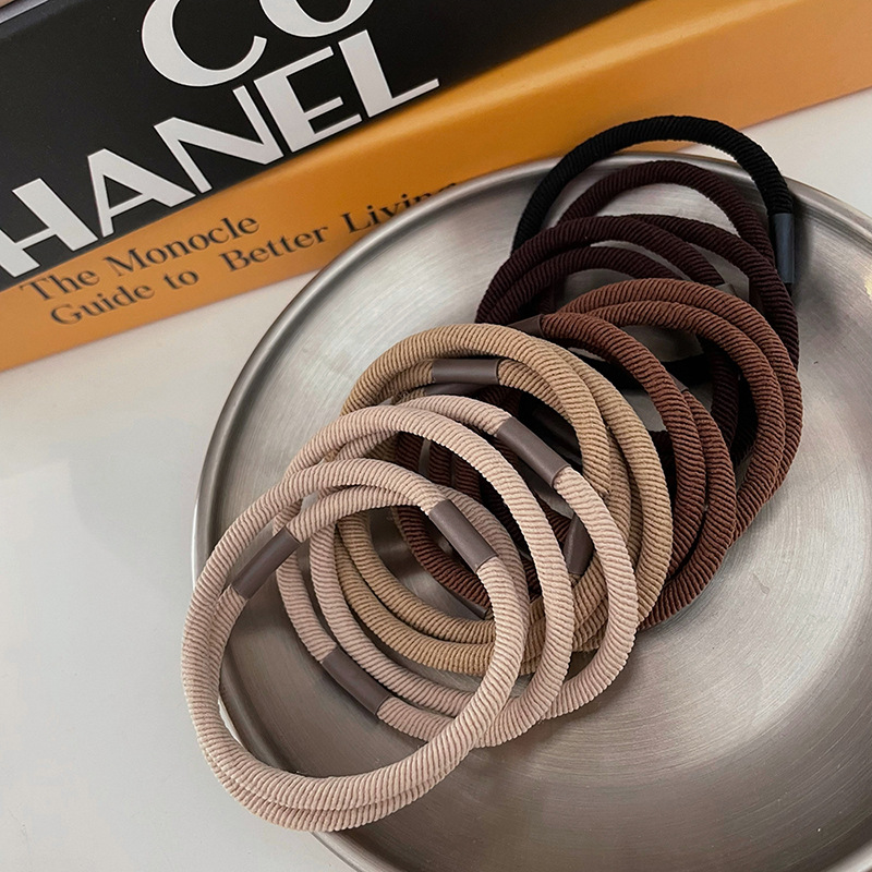 Japonés y coreano simple dulce alta banda elástica de pelo viajero no hace daño pelo Cola de Caballo cuerda de pelo de moda durable todo-fósforo accesorios para el cabello al por mayor