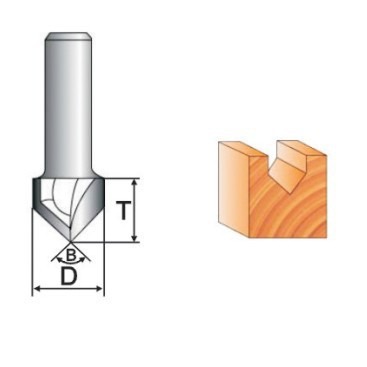 威力狮牌 木工V型雕刻刀 V型开槽刀 V型木工铣刀开90°槽W3602AA