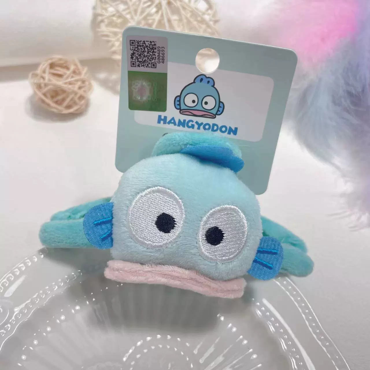 Санрио, подлинно милая плюшевая полу-весенняя ракушка заколка для волос, крупная шпилька, акула