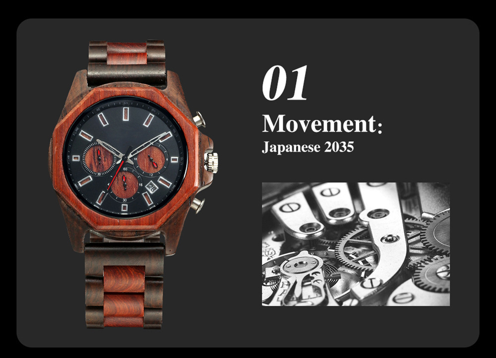 Nouvelle mode créative multi-fonctionnelle ensemble montre à Quartz vente chaude hommes bois montre tempérament montre_voghion.com