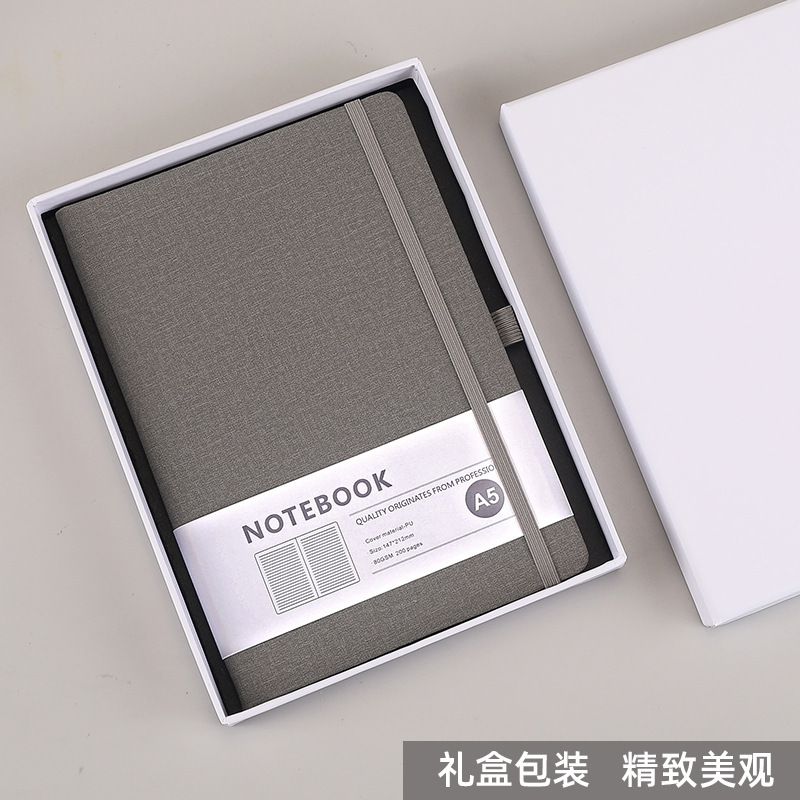 a5 布テクスチャストラップノートブックカスタムロゴシンプルな pu レザービジネス会議メモ帳卸売ギフトセット|undefined