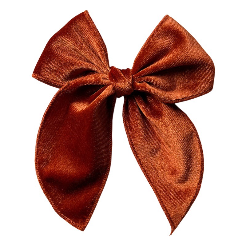 Silk velvet embroidered bow hairpin autumn and winter little girl fabric hairpin hair accessories Christmas headdress hairpin