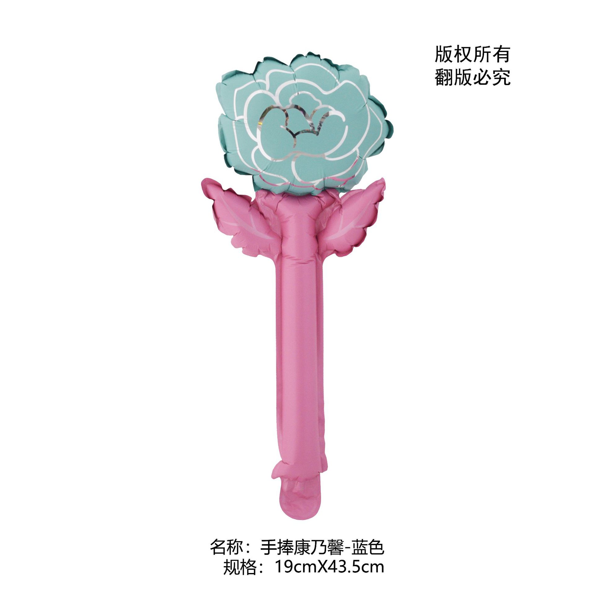 手捧康乃馨-蓝色