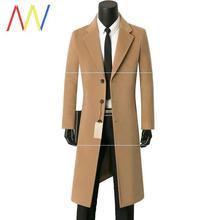 Men Winter Pea Jacket Mens Long Trench Coat Loose Trenchcoat