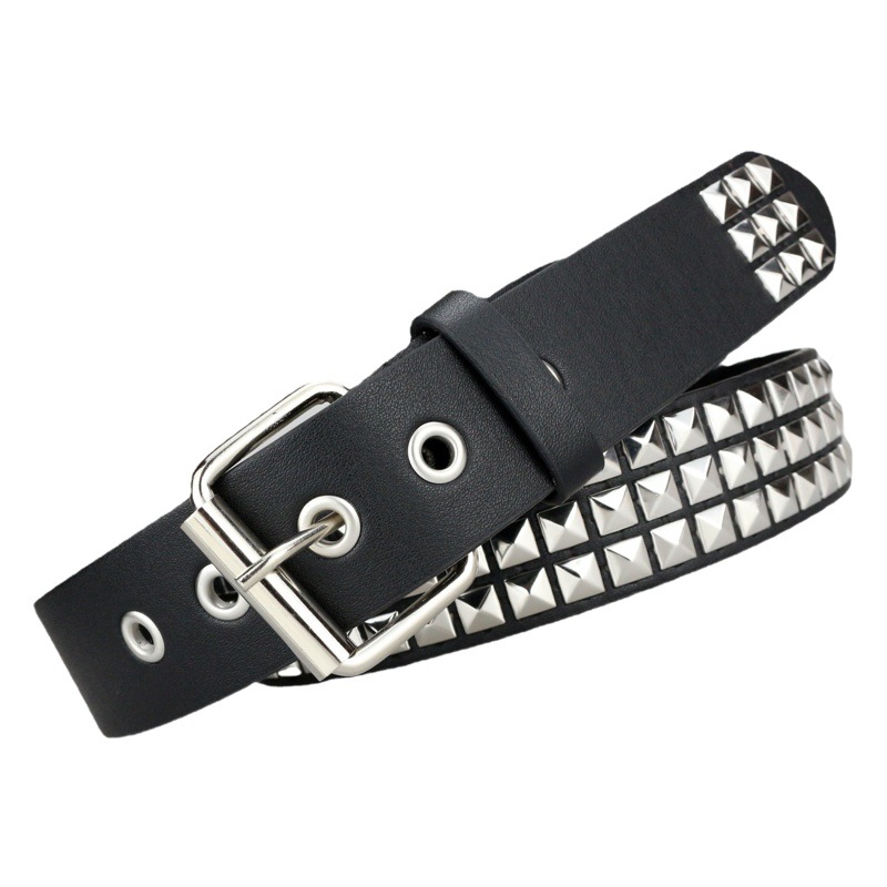 Cinturón de remache cuadrado europeo y americano cinturón de metal vintage cinturón transfronterizo de hombres y mujeres cinturón punk hardware cinturón de jeans