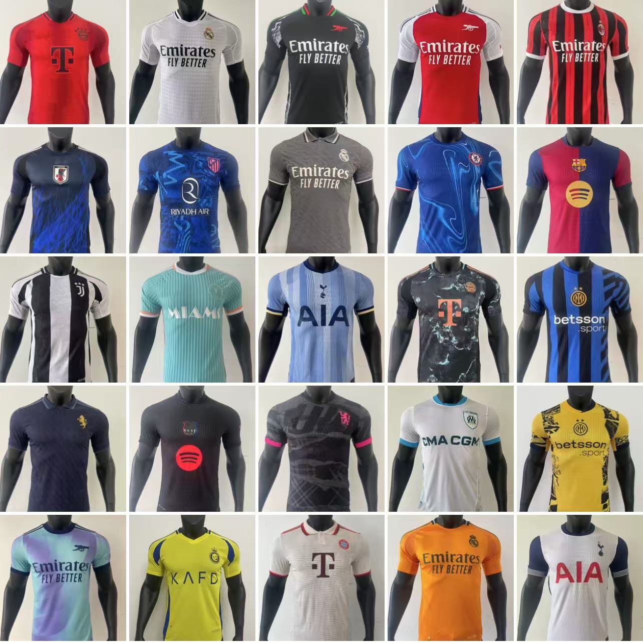 2425 New Player's Top AC Real Madrid Chelsea Bayern Football Jersey player versio