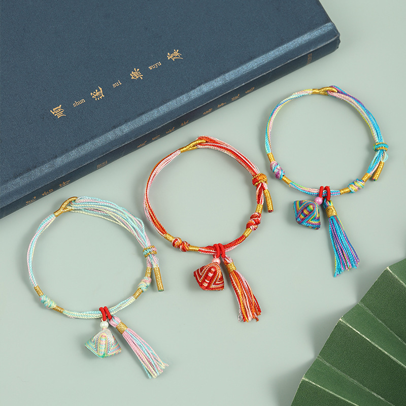 Colorful Hand Rope Hand Woven Dragon Boat Festival Colorful Rope Bracelet Female Male Baby Children Small Zongzi Colorful Line