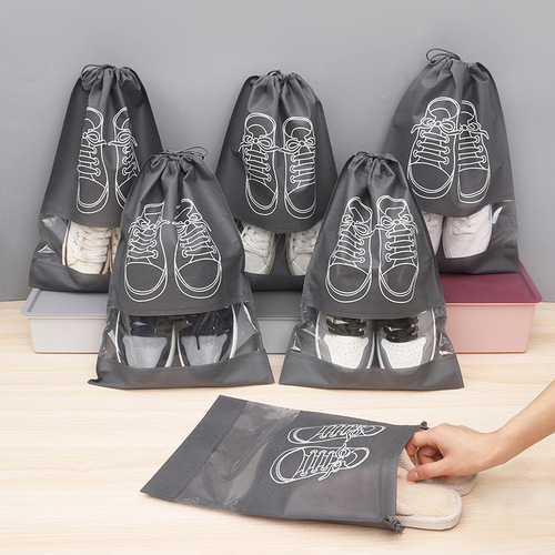 ✅【Shoe Storage Bag】Non-woven Laundry Shoe Bag with Drawstring Closure Dust Cover Storage