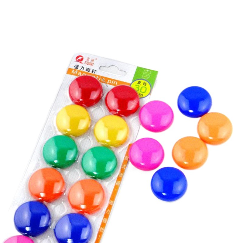 Suministros de oficina, imanes redondos para pizarra blanca, fuertes y coloridos, partículas magnéticas pequeñas, cuentas magnéticas, material didáctico al por mayor