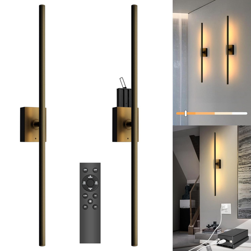 Amazon Cordless Long Strip Wall Lamp Living Room Background Wall Led Mirror Front Light Cordless Wall Lamp No Wiring