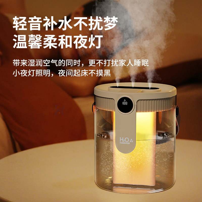 三喷口1.5L大容量2025新款加湿器家用小型轻音卧室USB充插款喷雾|undefined