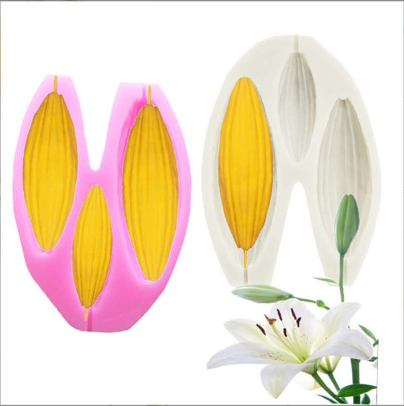 Lily flower petal leaf grain compression molding liquid silicone sugar mold DIY chocolate mold Lily flower petal leaf grain compression molding liquid silicone sugar mold DIY chocolate mold
