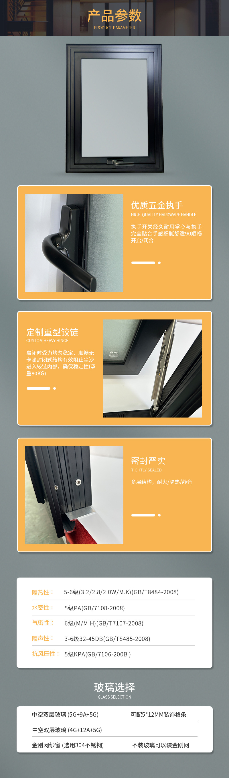Оконный комплект Zhengyi NZS4223 из алюминиевого сплава