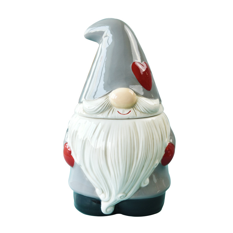 Santa Claus sealed jar creative ceramic jar large capacity household storage jar snack candied fruit storage jar_voghion.com