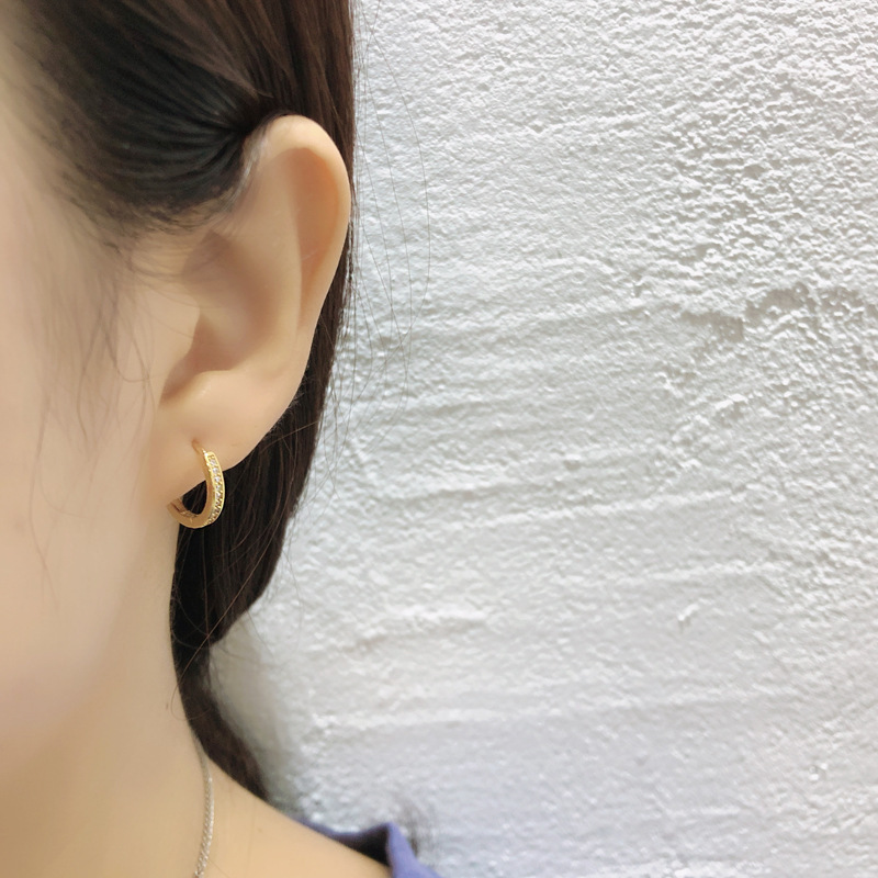 simple round zircon copper ear buckle wholesale Nihaojewelrypicture3