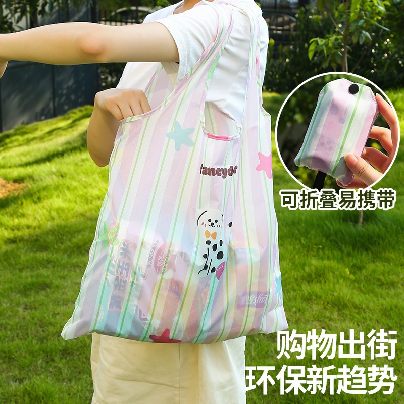 Foldable fashionable waterproof capacious shopping bag