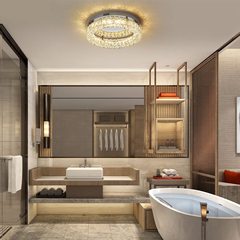 Cross-border round crystal ceiling lamp corridor hallway entrance lamp LED minimalist modern room light luxury lighting manufacturer