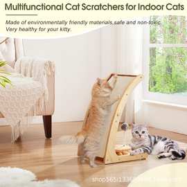 木质磨爪猫抓板不掉屑耐抓耐磨实木猫爬架带转盘猫抓柱立式猫玩具