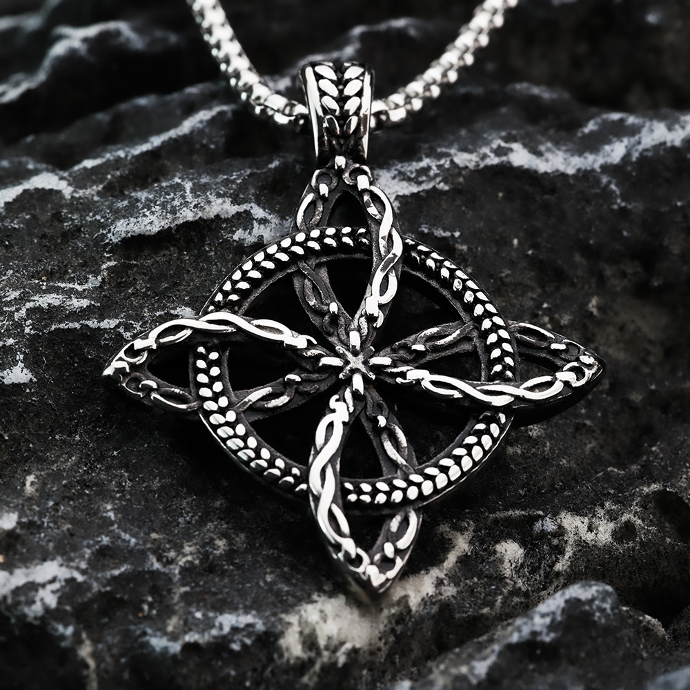 유럽과 미국의 레트로 남성 펜던트 스테인레스 스틸 바이킹 독특한 켈트 매듭 목걸이
